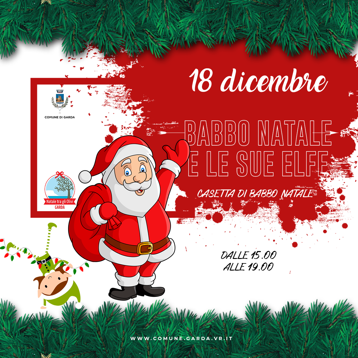 Babbo Natale con le sue elfi